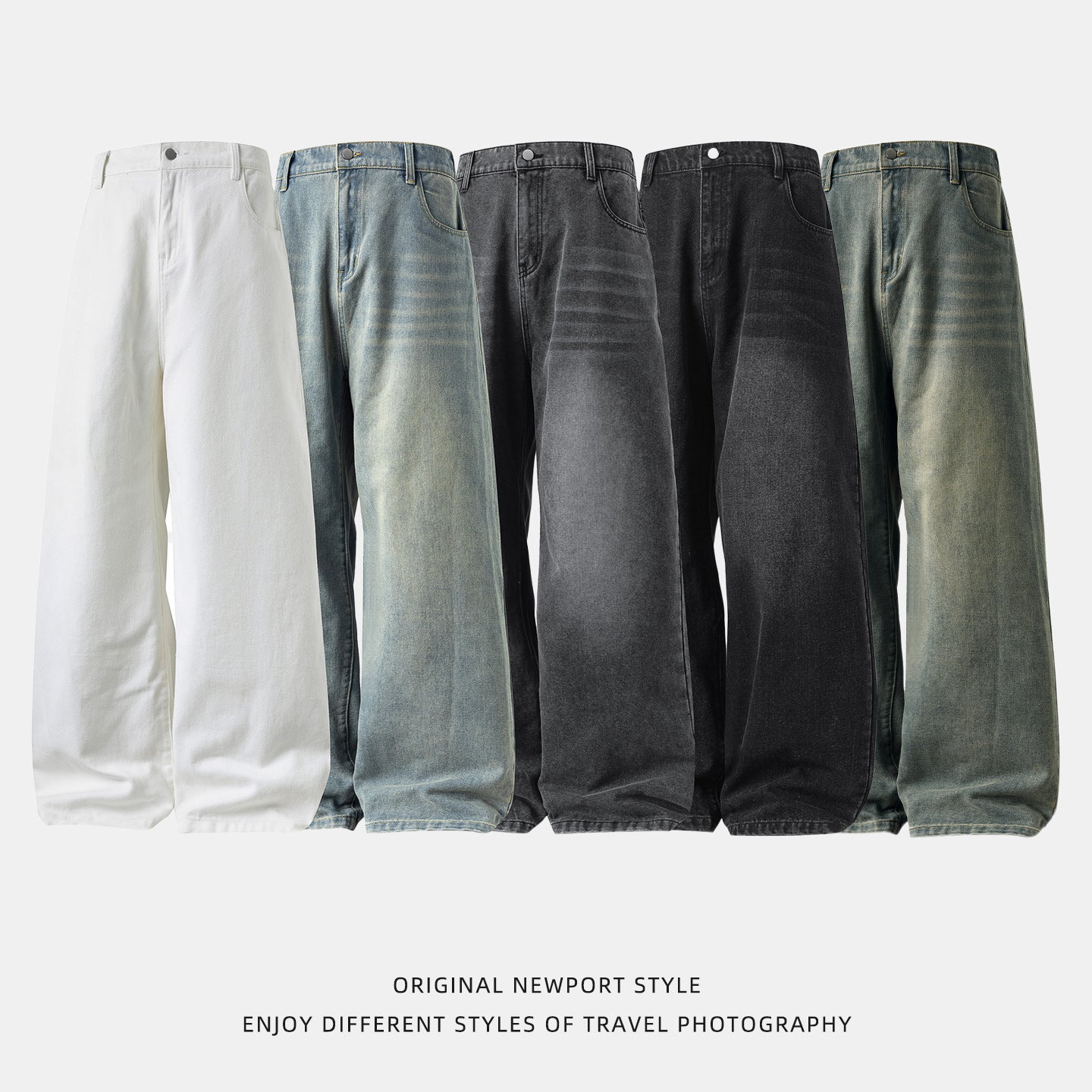 Jeans men's straight leg pants loose long pants