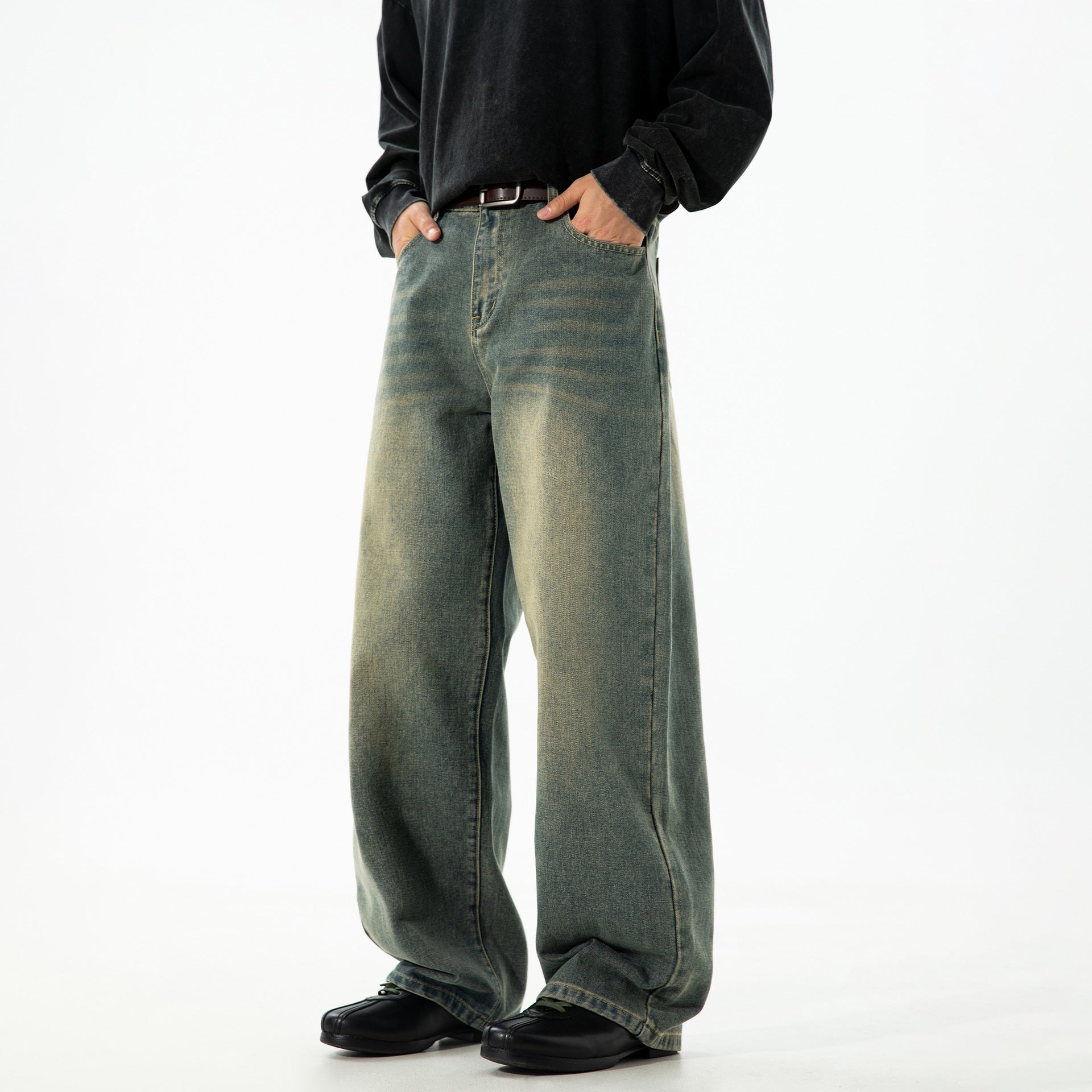 Jeans men's straight leg pants loose long pants