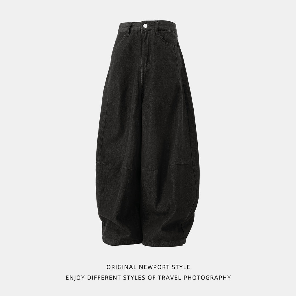 Curved knife shaped straight leg long pants