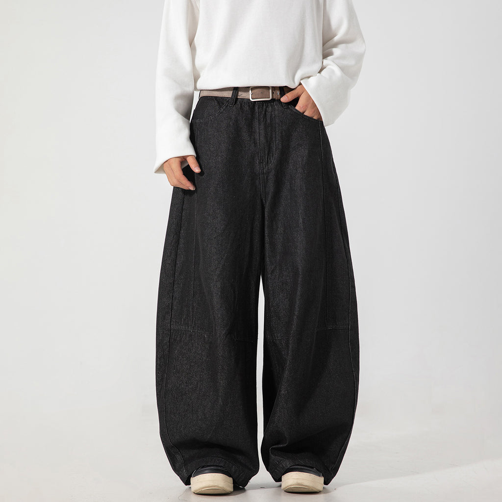 Curved knife shaped straight leg long pants