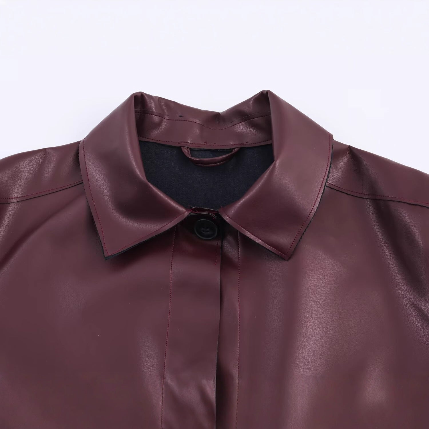 Faux Leather Short Jacket for Women,
