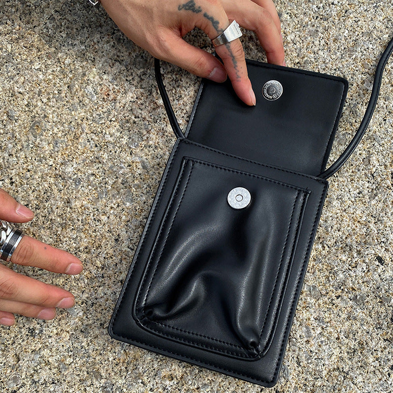 Boys Small Shoulder Bag All-Match Shoulder Bag Messenger Bag Male Ins Style Casual Backpack Student Japanese Mobile Phone Bag