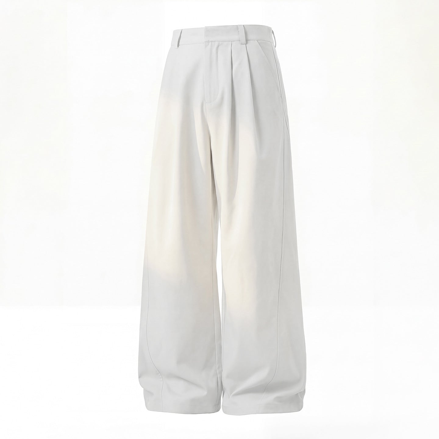 Solid color loose straight leg pants with a hanging feel, long pants