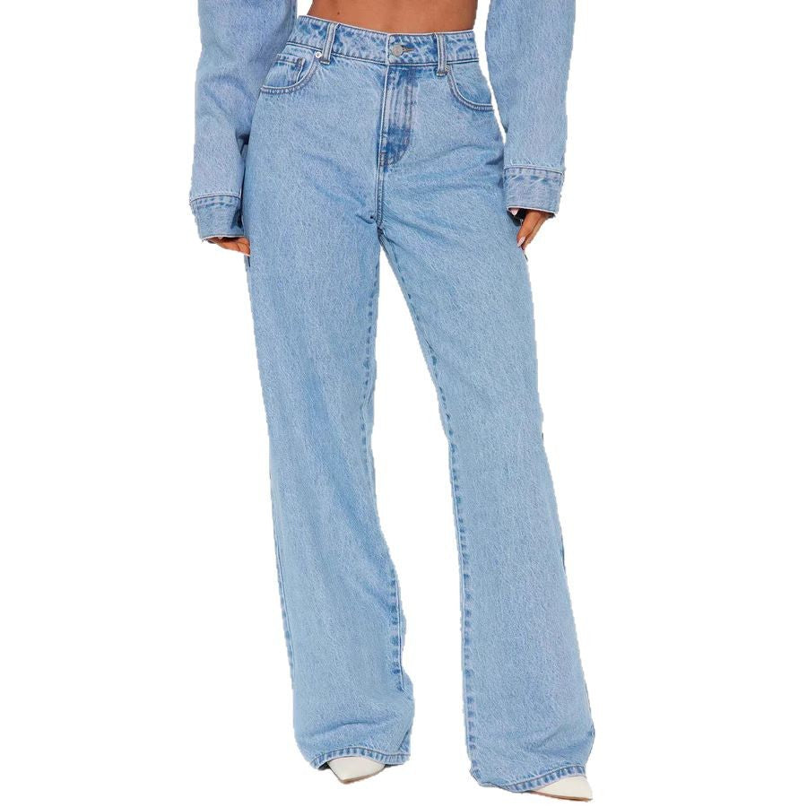 Heart shaped pocket denim pants for women